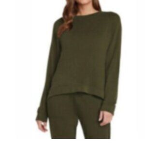 Search for Sanity High Neck Fleece Sweatshirt Olive Size M EUC